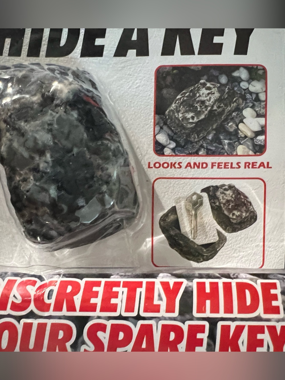 Hide-A-Key Discreet Faux Rock - Black/Gray